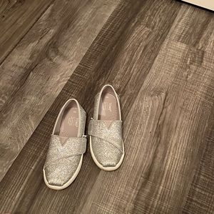 Toms silver glitter shoes
